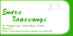endre kopcsanyi business card